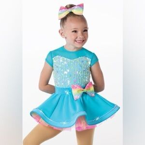 Weissman | I Am Somebody Linear Raindrop Sequin Dance Costume, Size LC